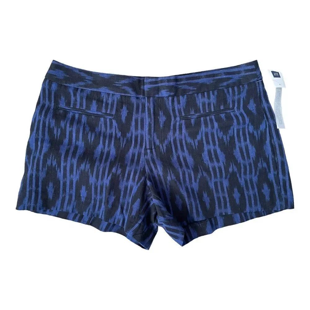 NWT Gap Ikat Blue Black Shorts Size 6 Casual